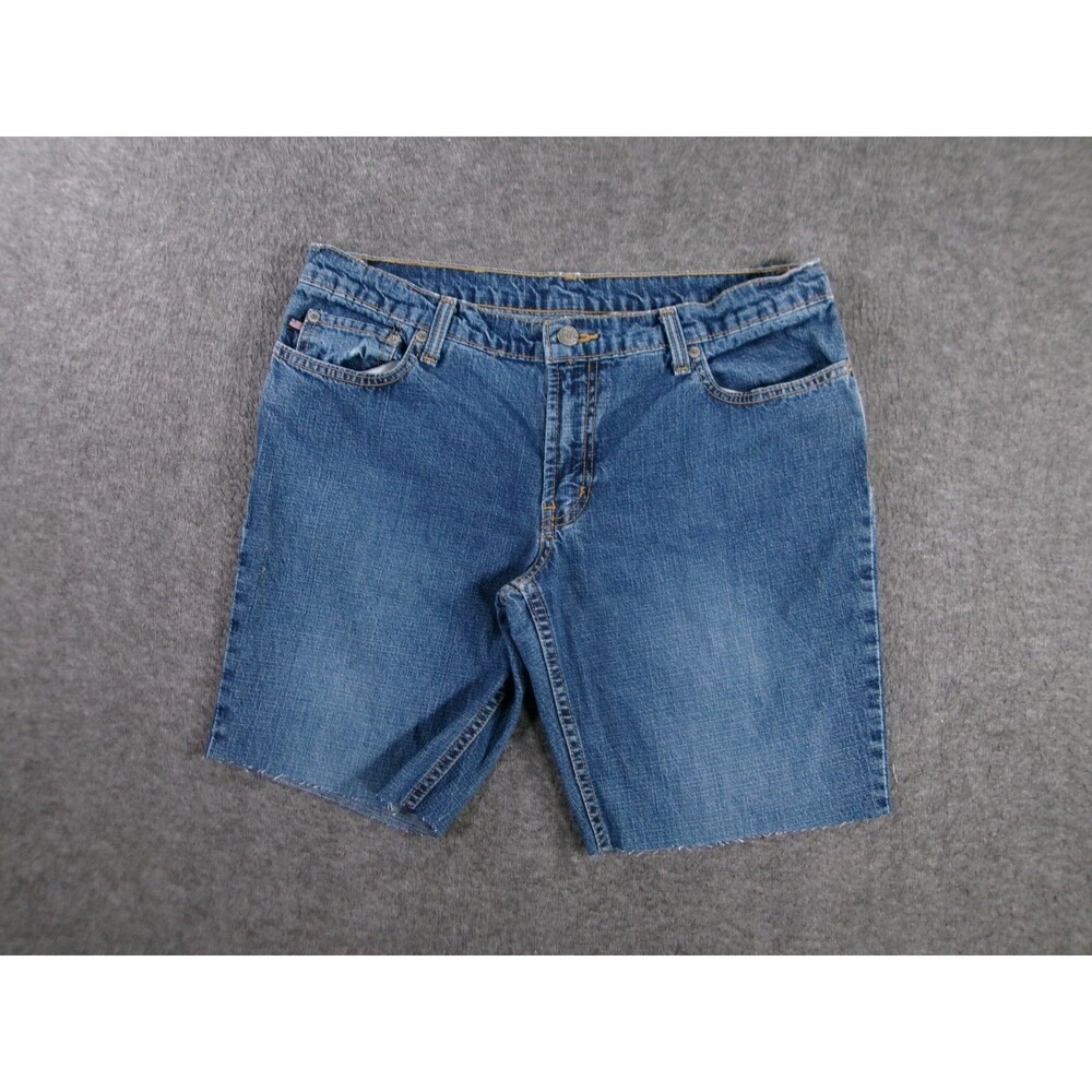 Polo Ralph Lauren Cut Off Shorts Women 12 Blue Jorts Raw Hem Bermuda Medium Wash